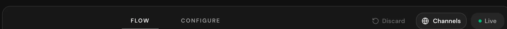 The draft and publish controls in the builder header